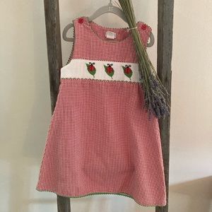 Girls Smocked Ladybug Dress
